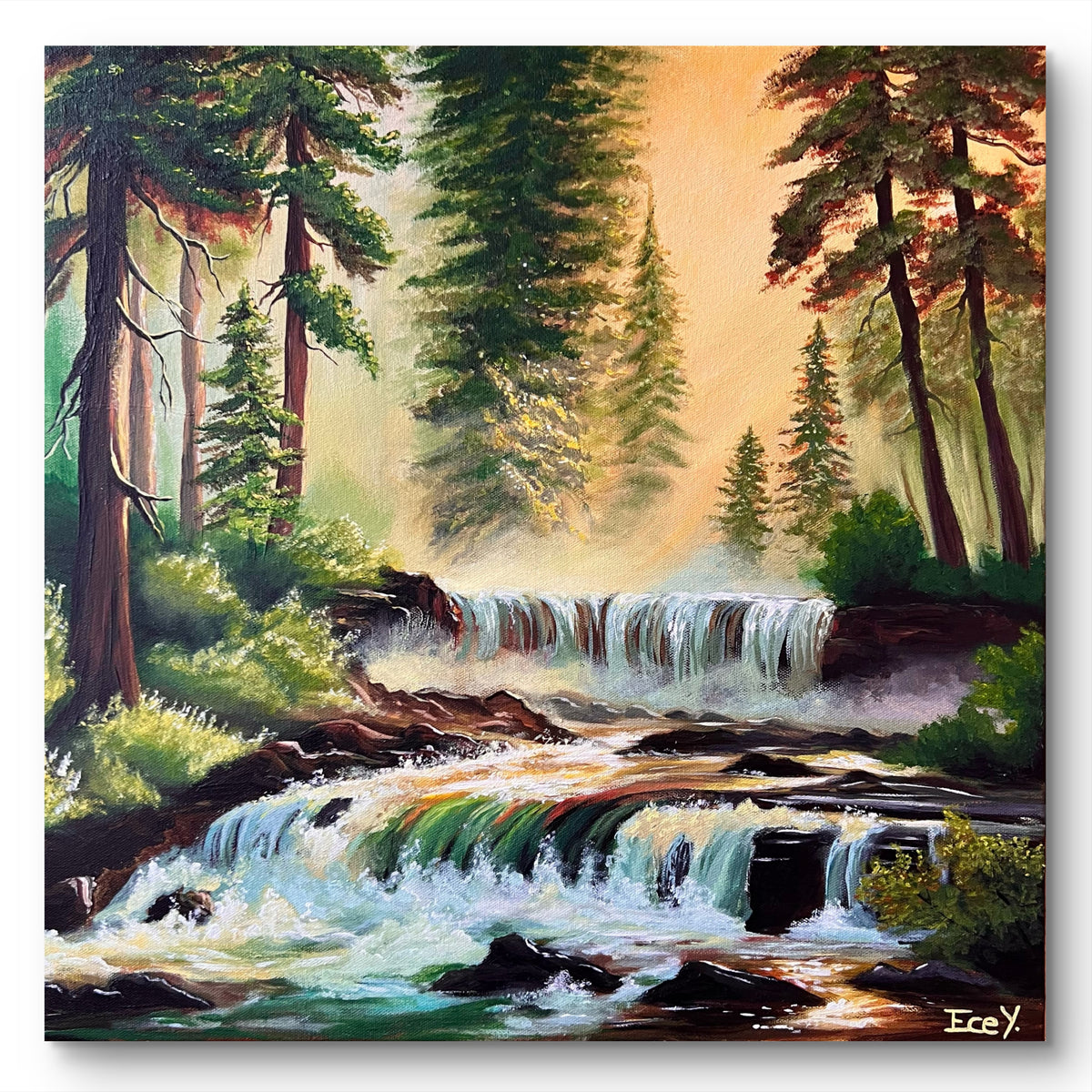 "Glimmer in the Grove" - UNIQUE PIECE - 50 cm x 50 cm