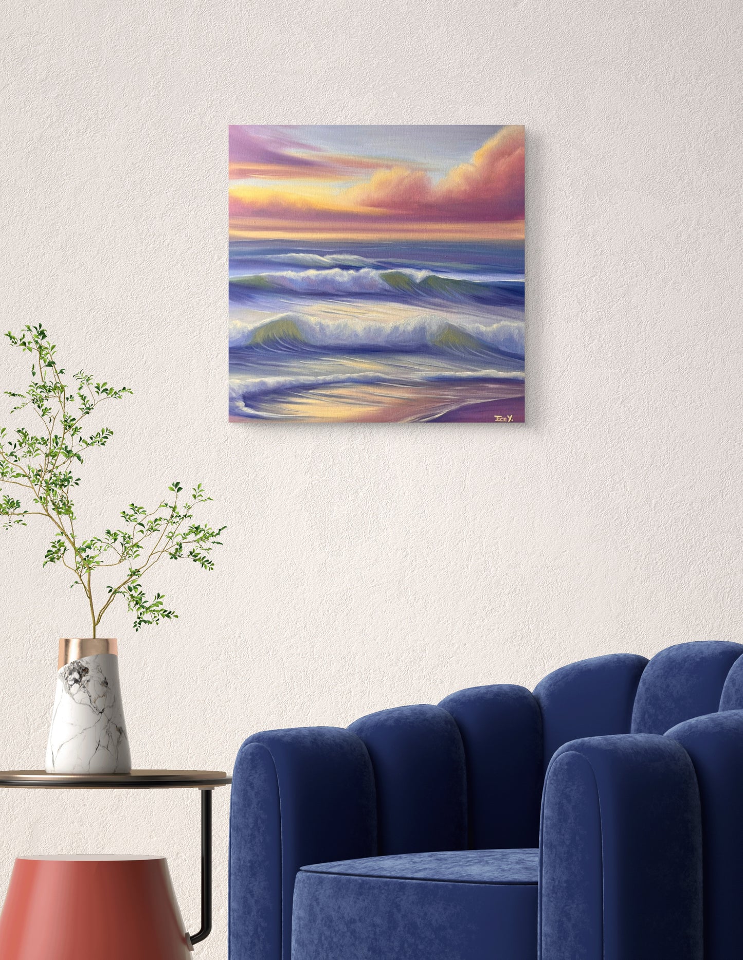 "Dawn by the Sea" - UNIKAT - 50 cm x 50 cm
