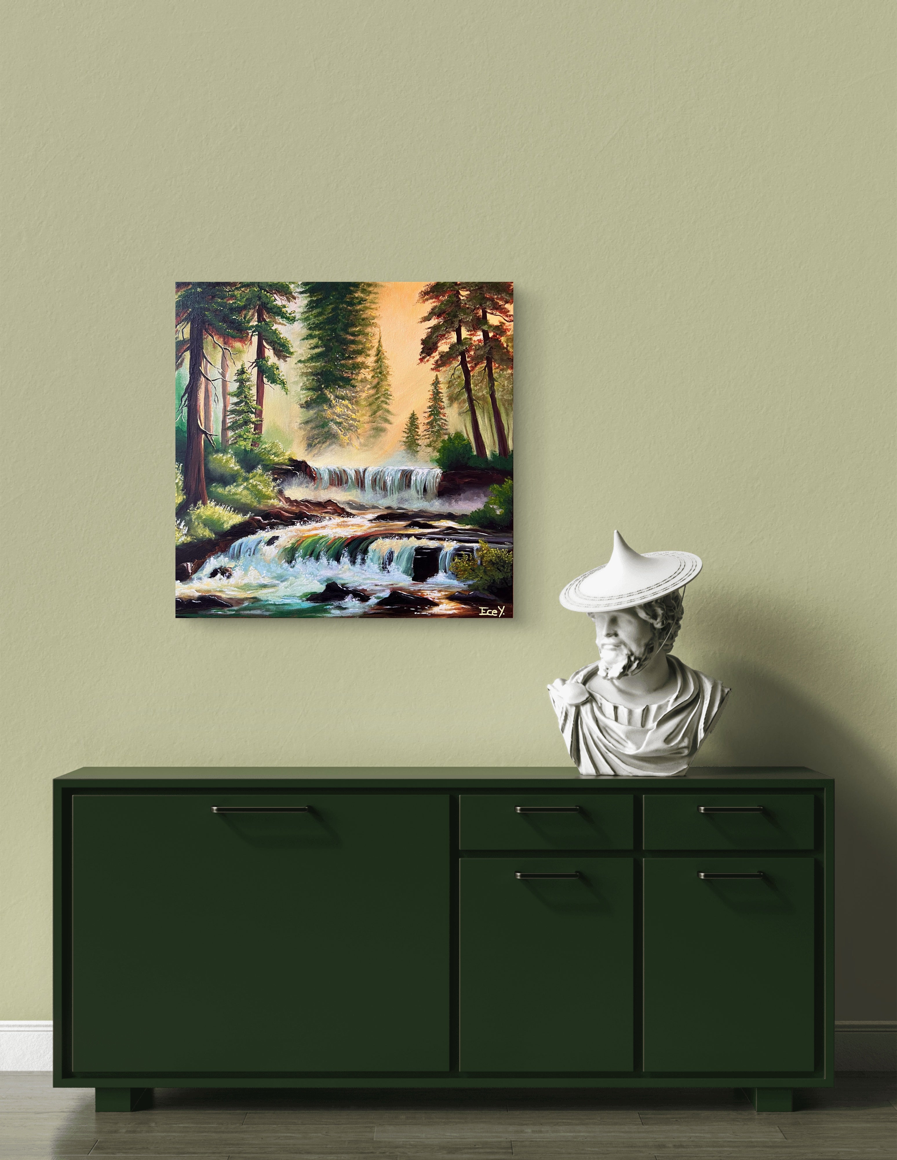 "Glimmer in the Grove" - UNIKAT - 50 cm x 50 cm