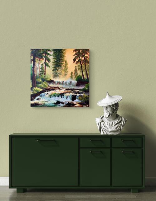 "Glimmer in the Grove" - UNIKAT - 50 cm x 50 cm