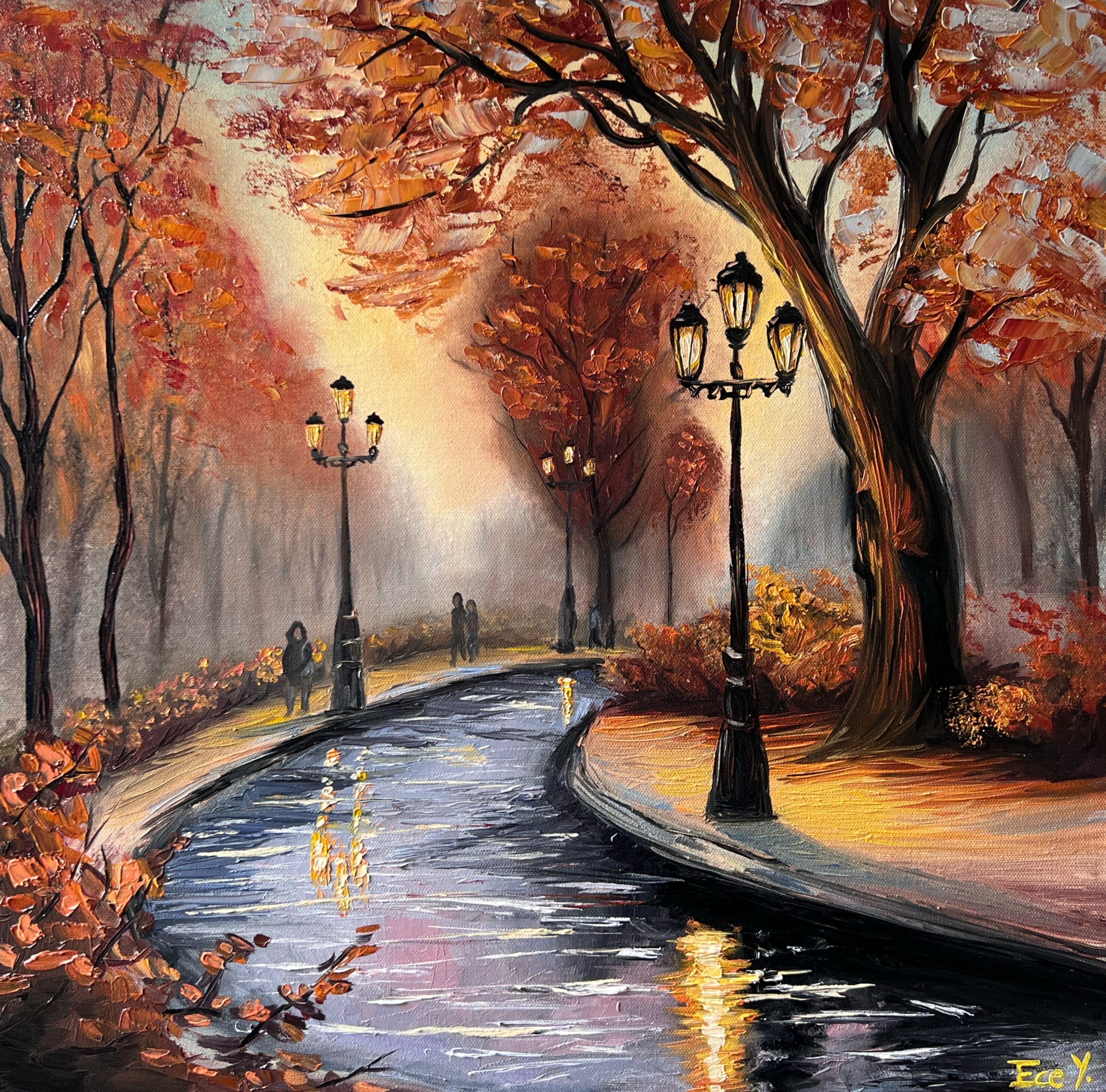"Whispers of Fall" - UNIKAT - 50 cm x 50 cm