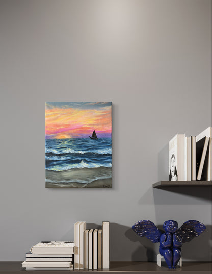 "Sunset Beach" - UNIKAT - 30cm x 40cm