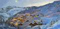 "Warm Lights in Snow" - UNIKAT - Öl auf Leinwand - 35cm x 70cm