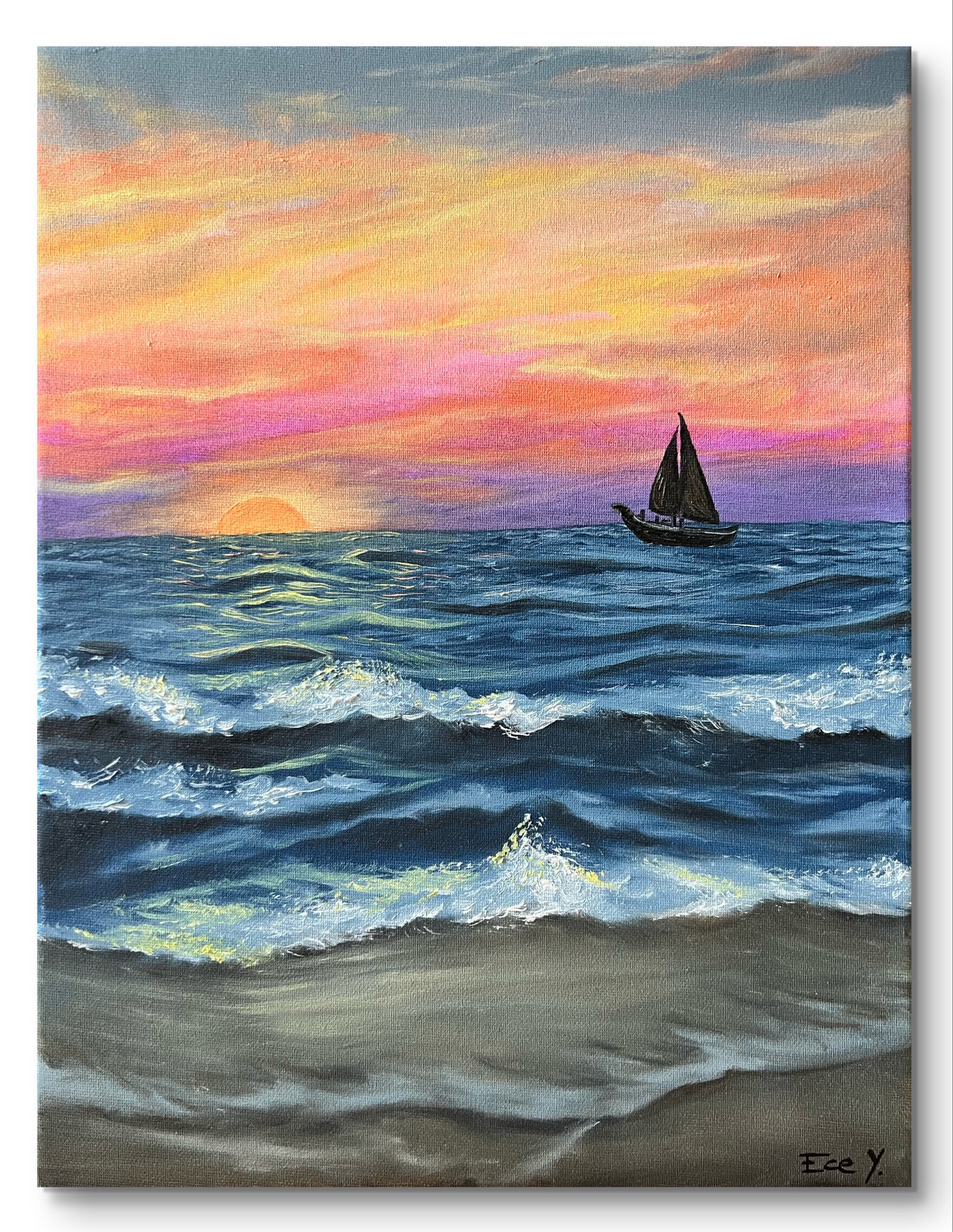 "Sunset Beach" - UNIKAT - 30cm x 40cm