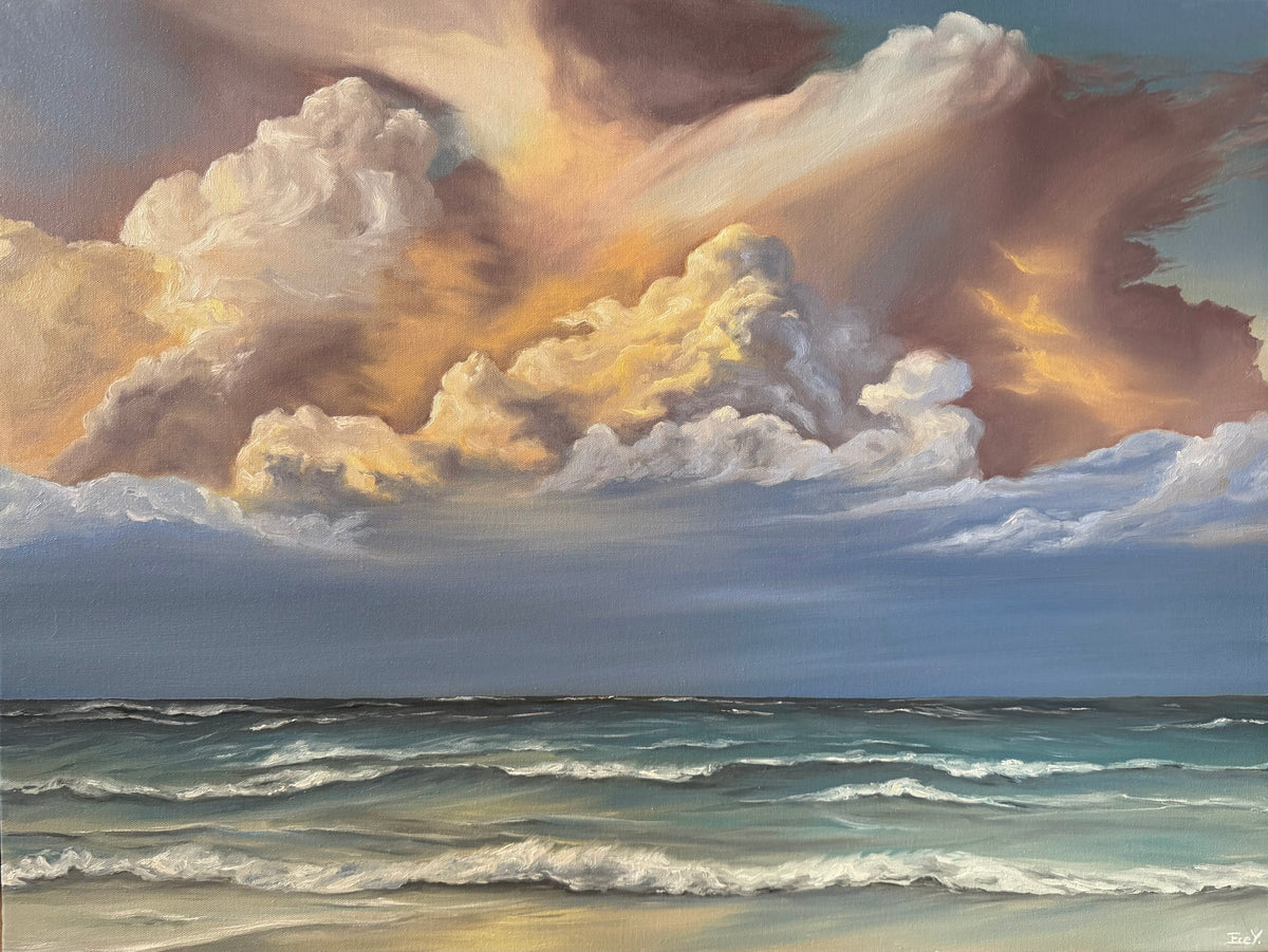 "Clouds Bathed in Gold" - UNIKAT - Öl auf Leinwand - 60cm x 80cm