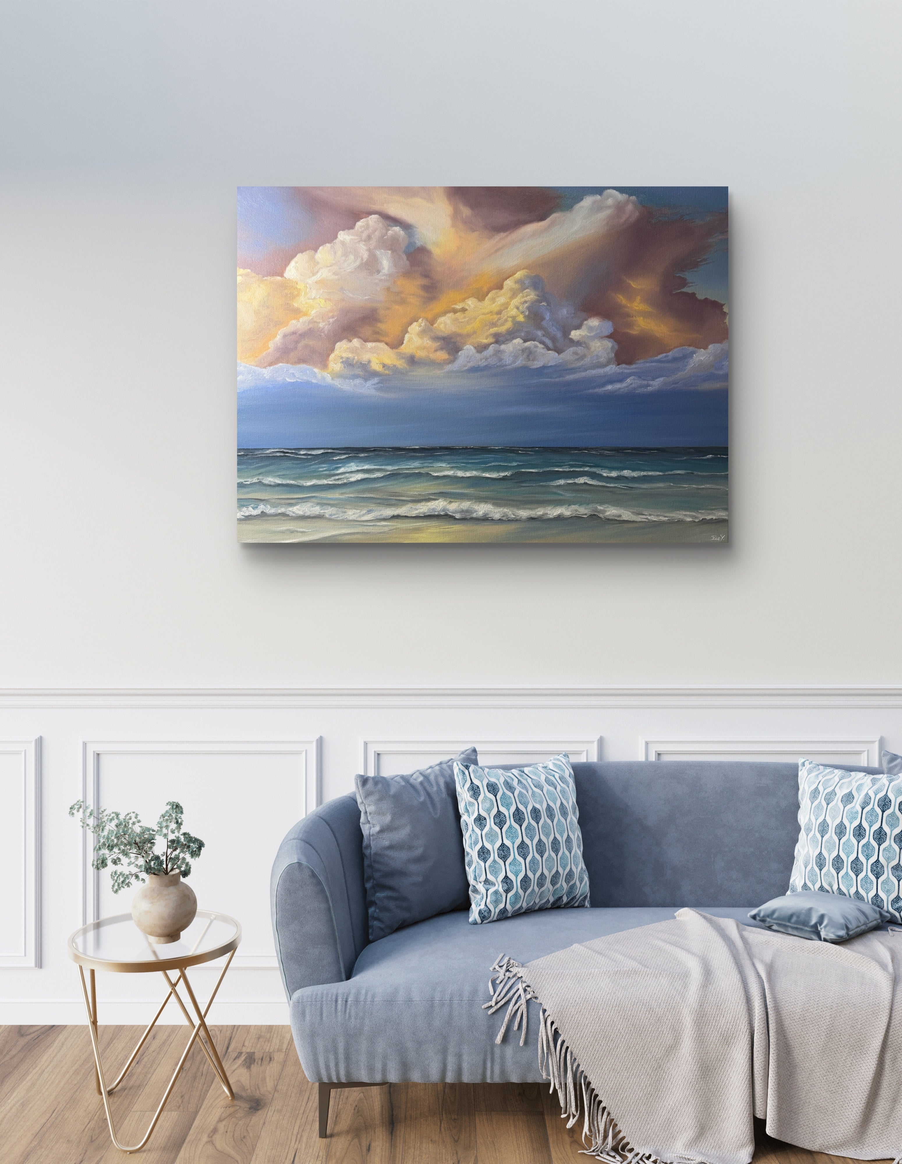 "Waves Beneath the Light" - UNIKAT - 60 cm x 80 cm