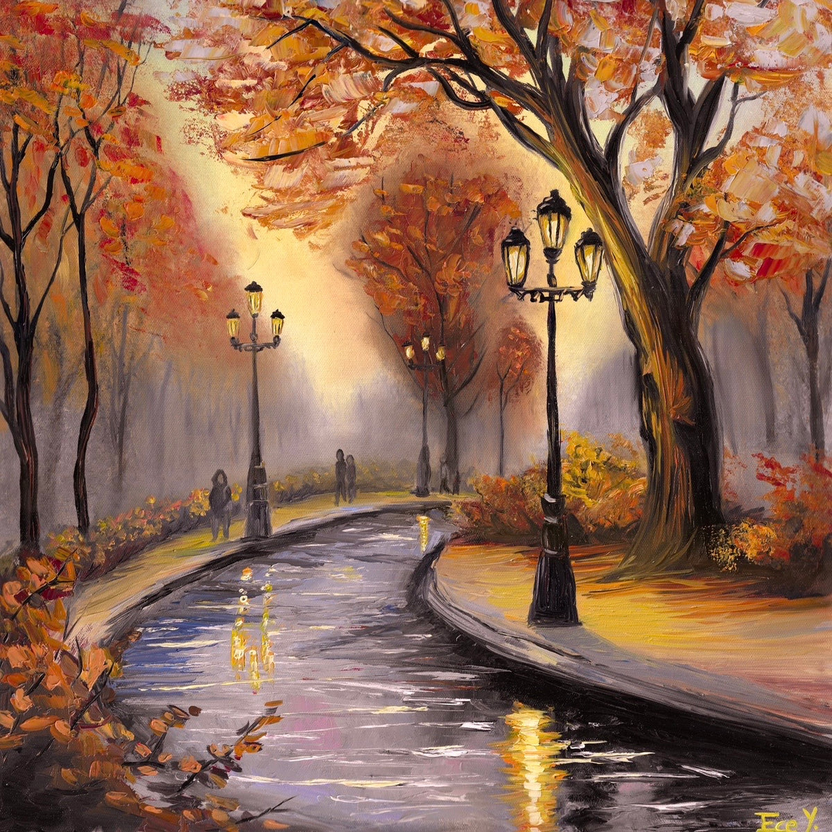 "Whispers of Fall" - UNIQUE PIECE - 50 cm x 50 cm