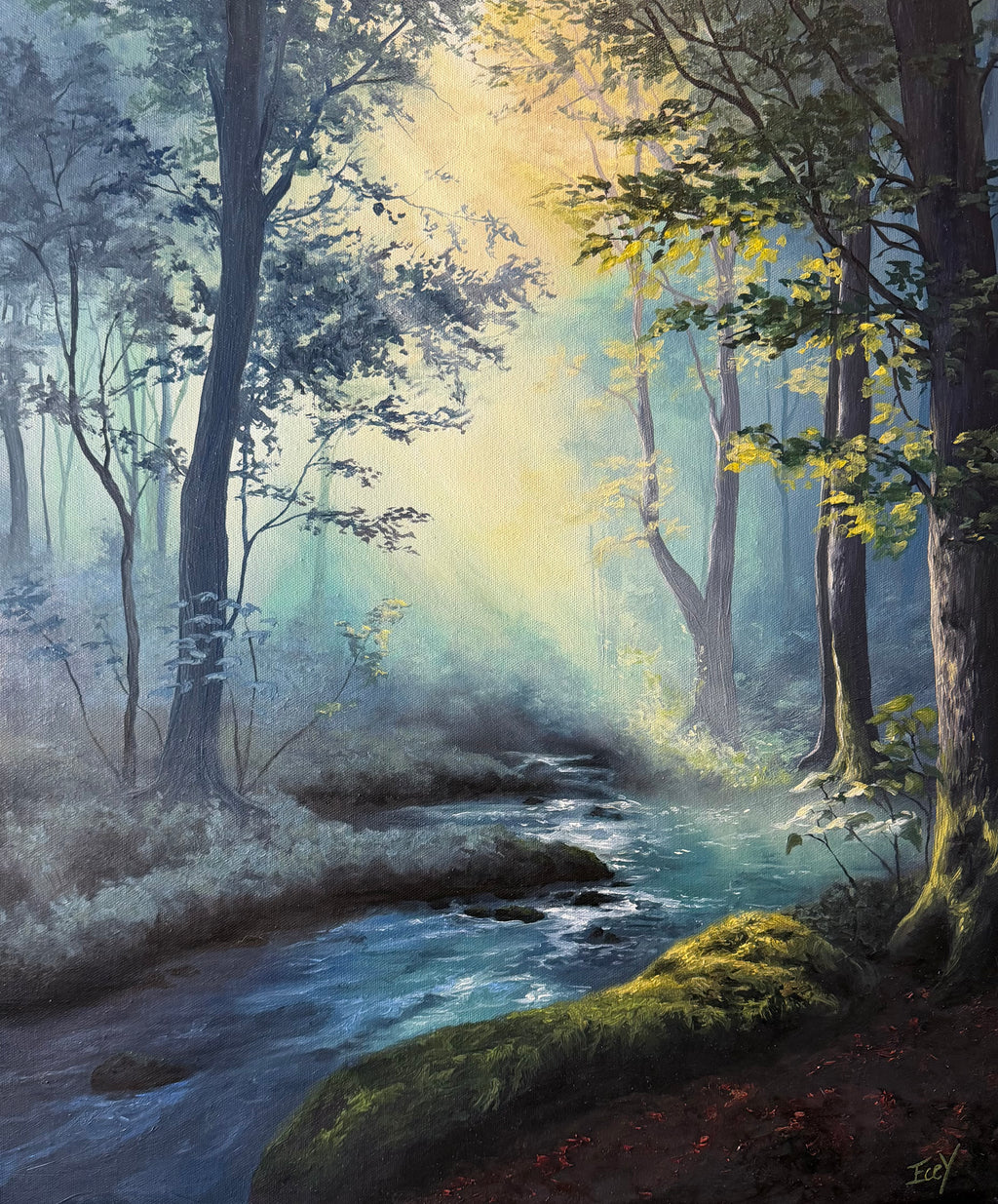 “Mystical Forest of Healing“ - UNIKAT - Öl auf Leinwand - 50cm x 60cm