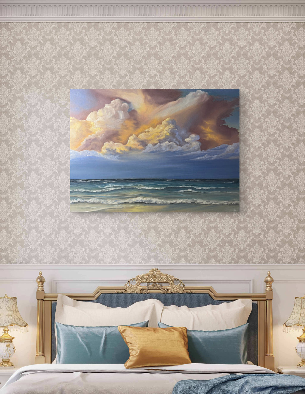 "Waves Beneath the Light" - UNIKAT - 60 cm x 80 cm