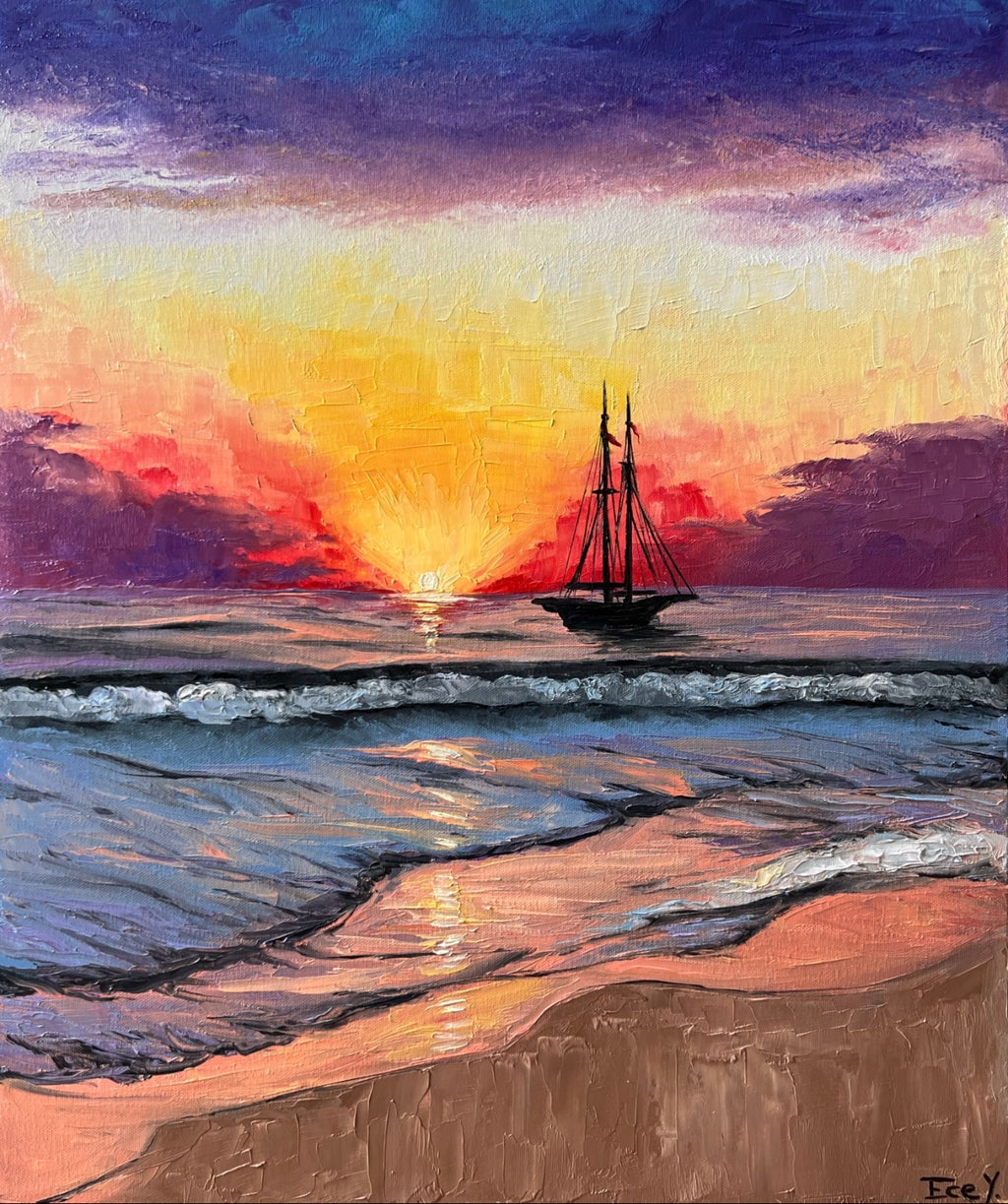 "Sunset at the Coast" - UNIKAT - 50cm x 60cm