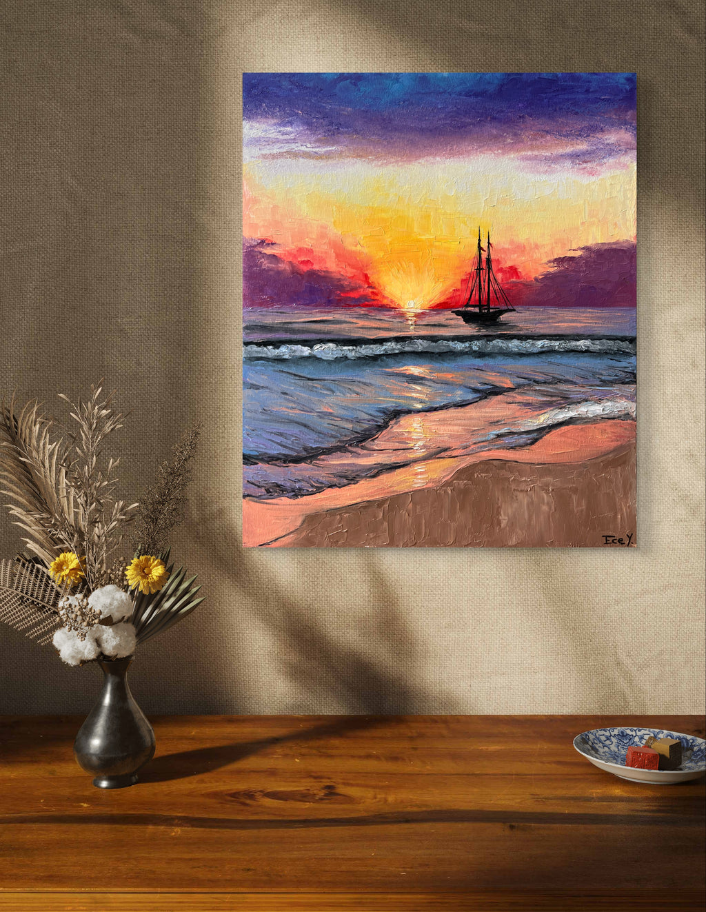 "Sunset at the Coast" - UNIKAT - 50cm x 60cm