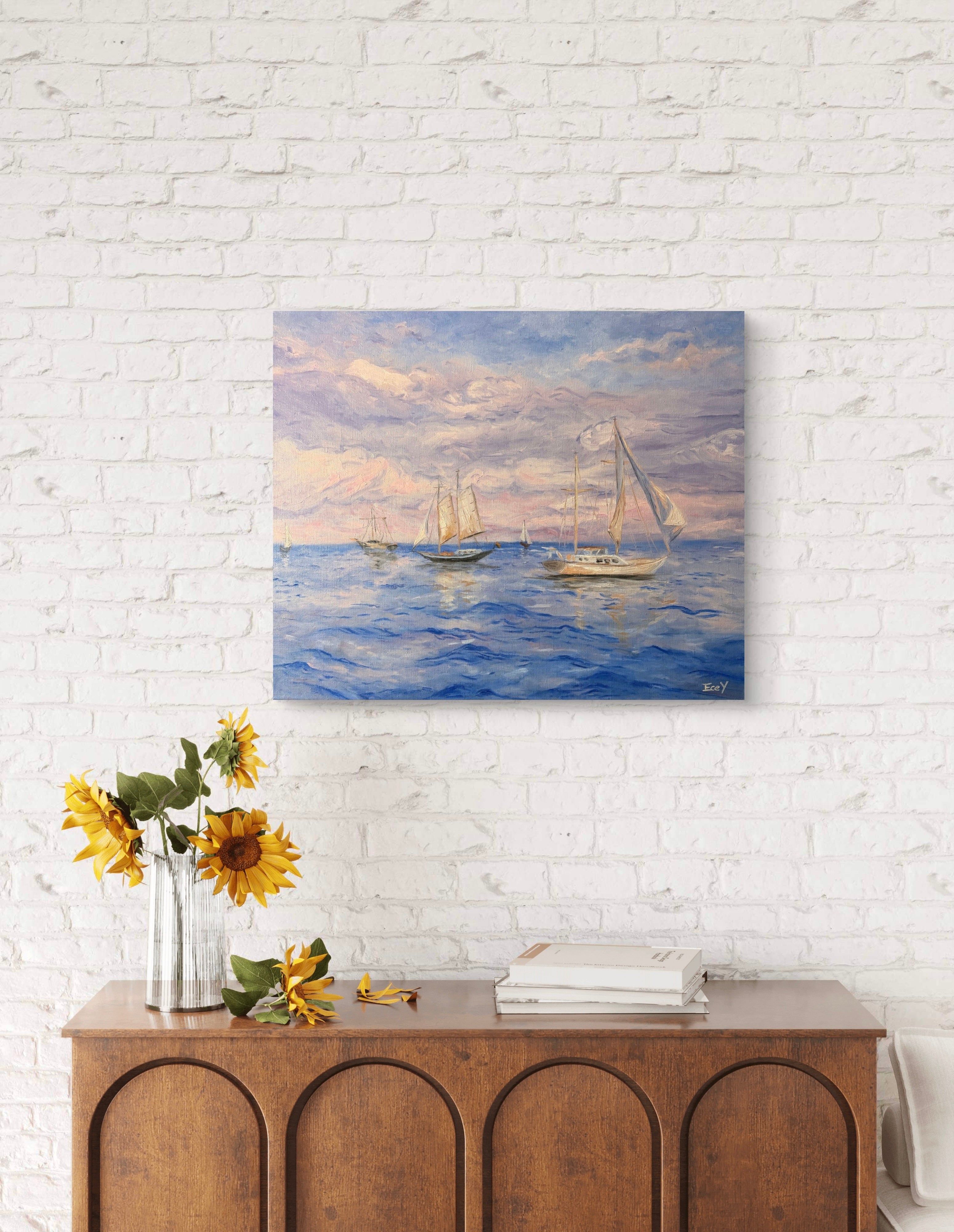 "Upon the Waves of Silence" - UNIKAT - 50cm x 60cm