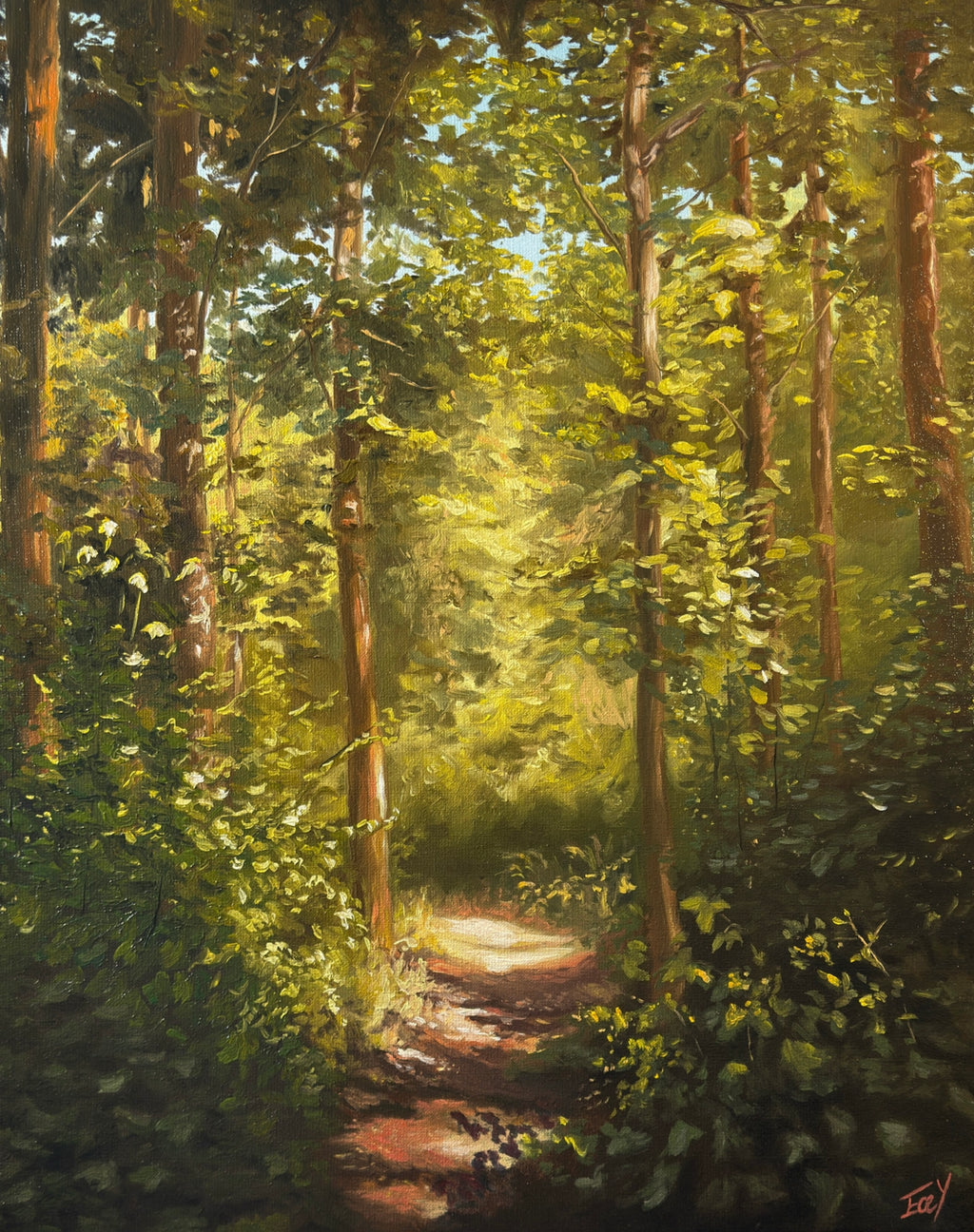 „Golden Forest of Joy" - UNIKAT - Öl auf Leinwand - 50cm x 60cm