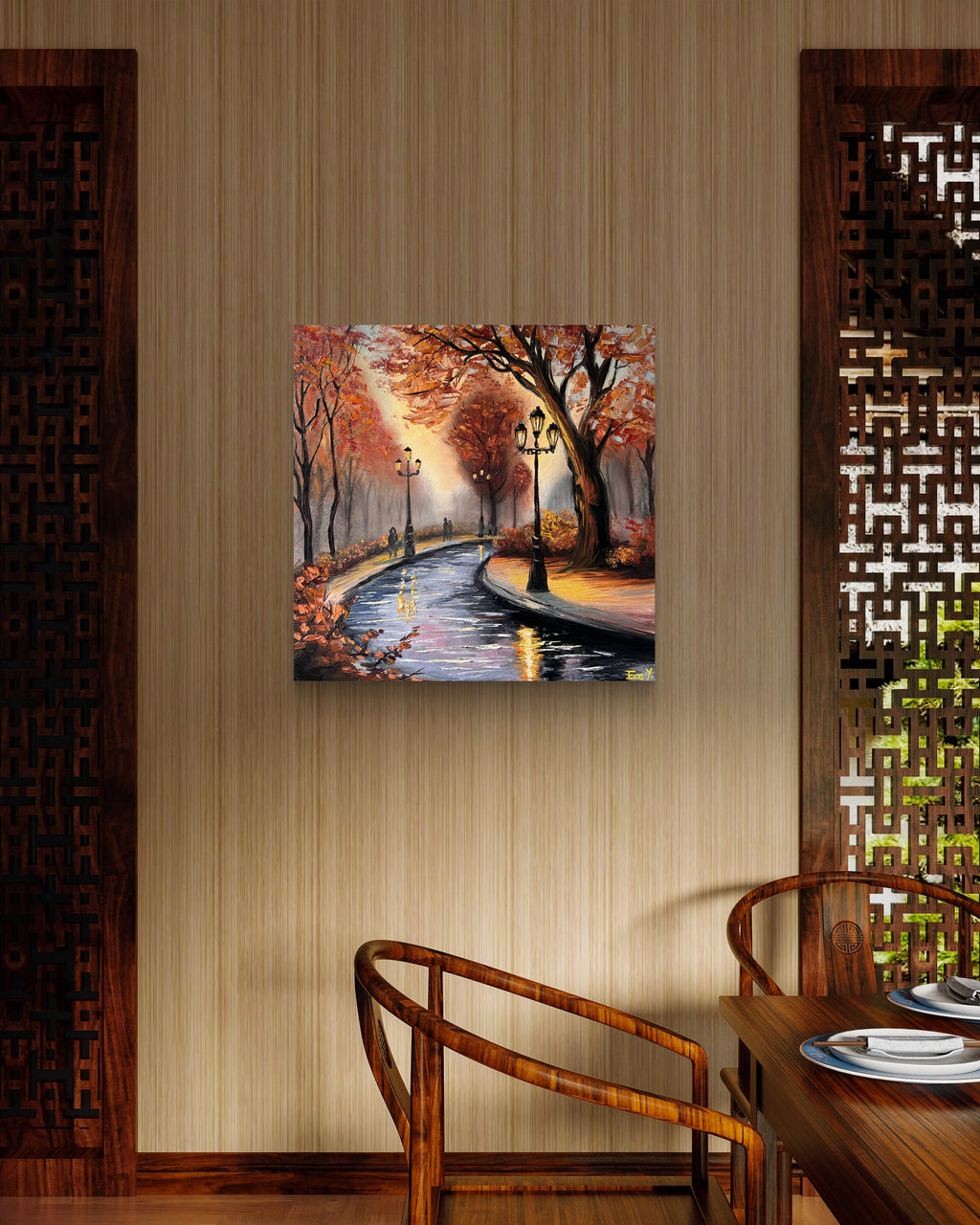 "Whispers of Fall" - UNIKAT - 50 cm x 50 cm