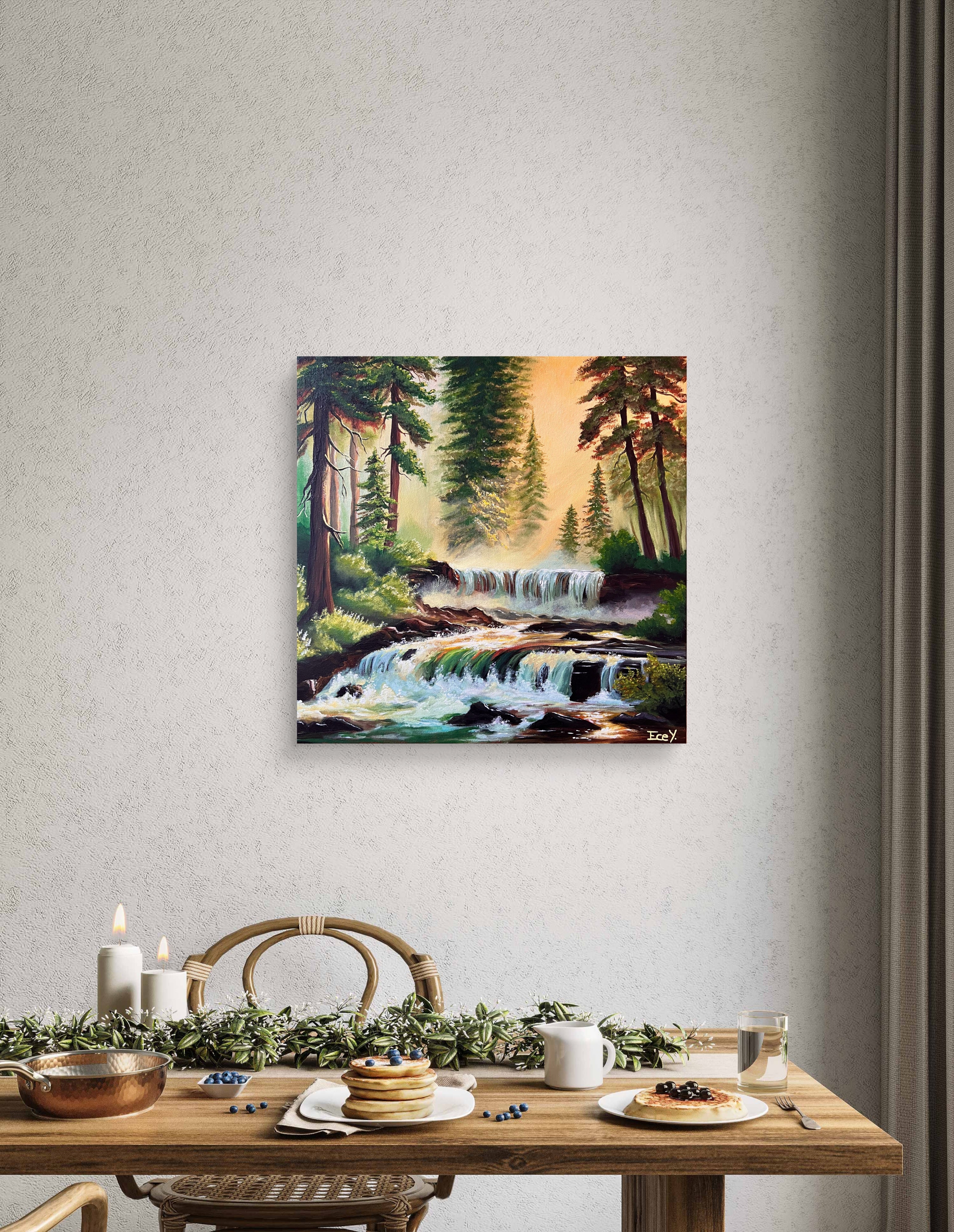 "Glimmer in the Grove" - UNIKAT - 50 cm x 50 cm