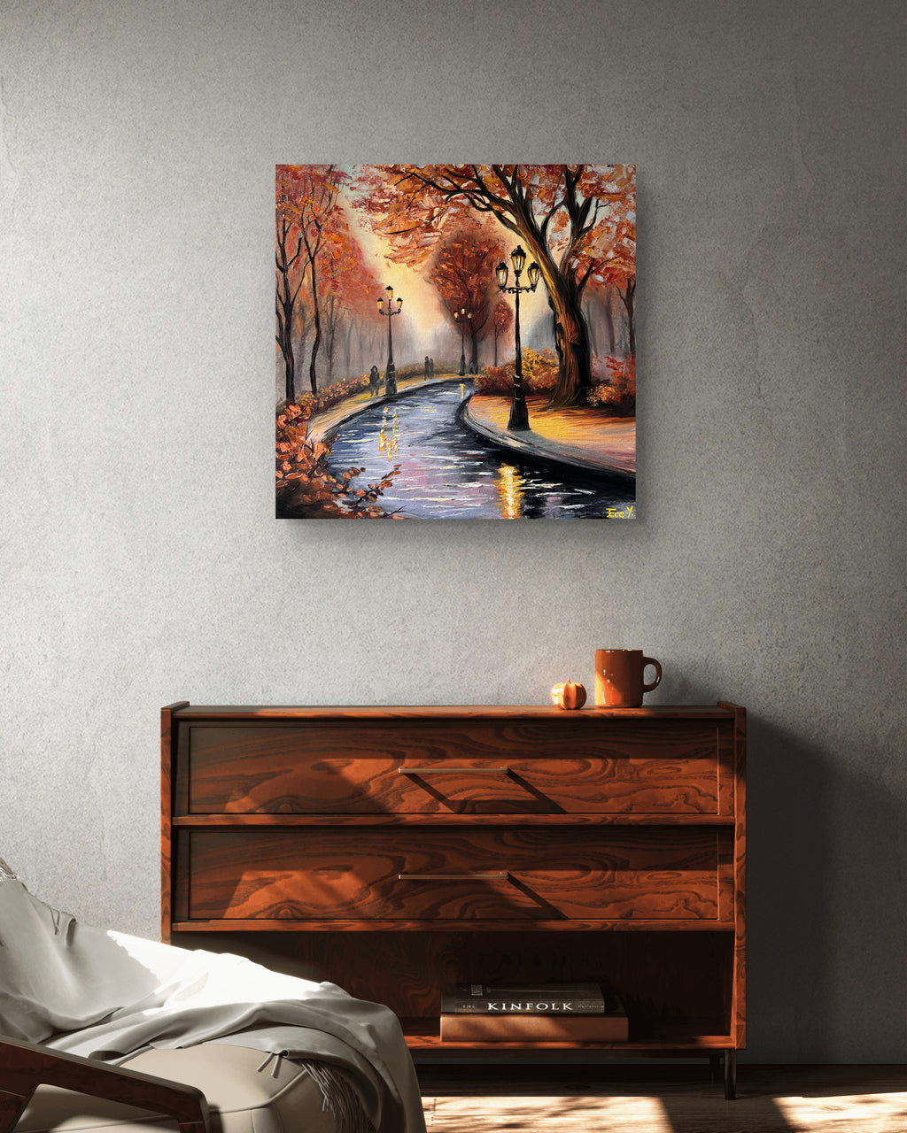 "Whispers of Fall" - UNIKAT - 50 cm x 50 cm