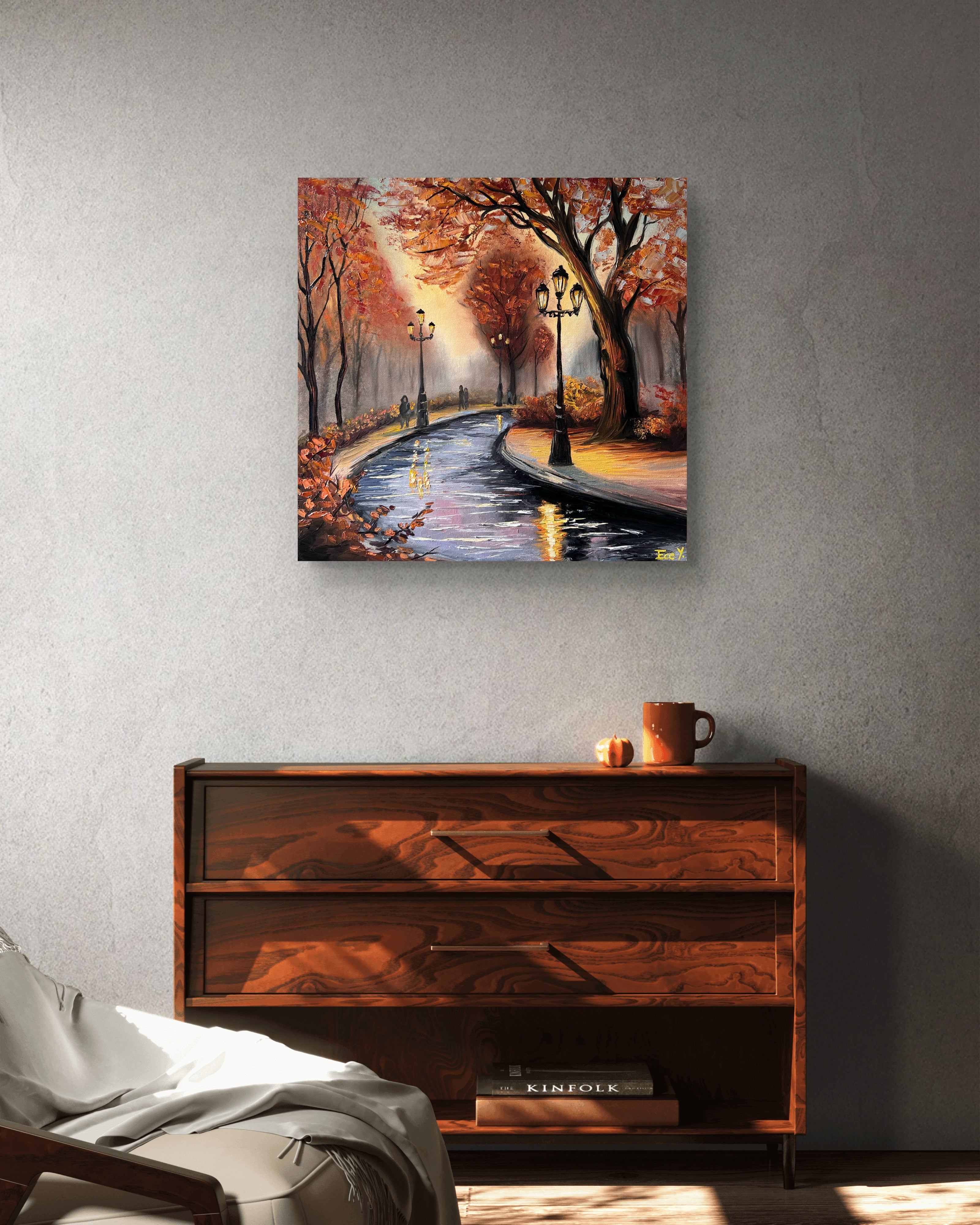 "Whispers of Fall" - UNIKAT - 50 cm x 50 cm