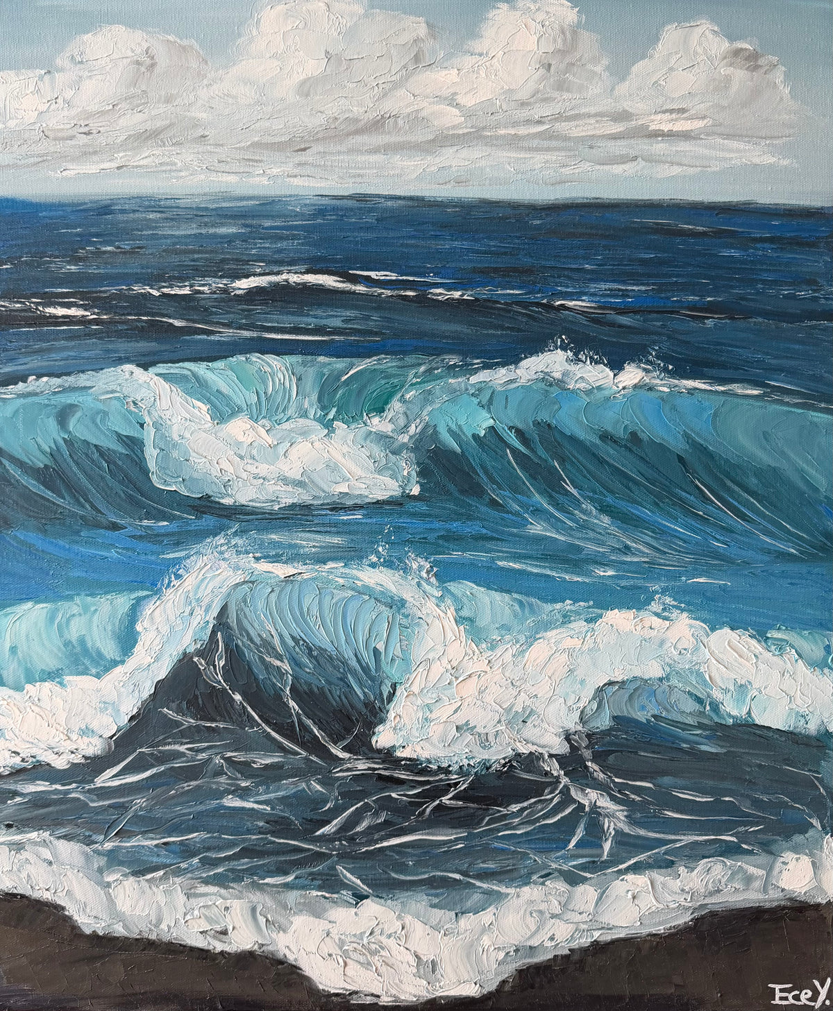 "Restless Waters" - UNIKAT - Öl auf Leinwand - 50cm x 60cm
