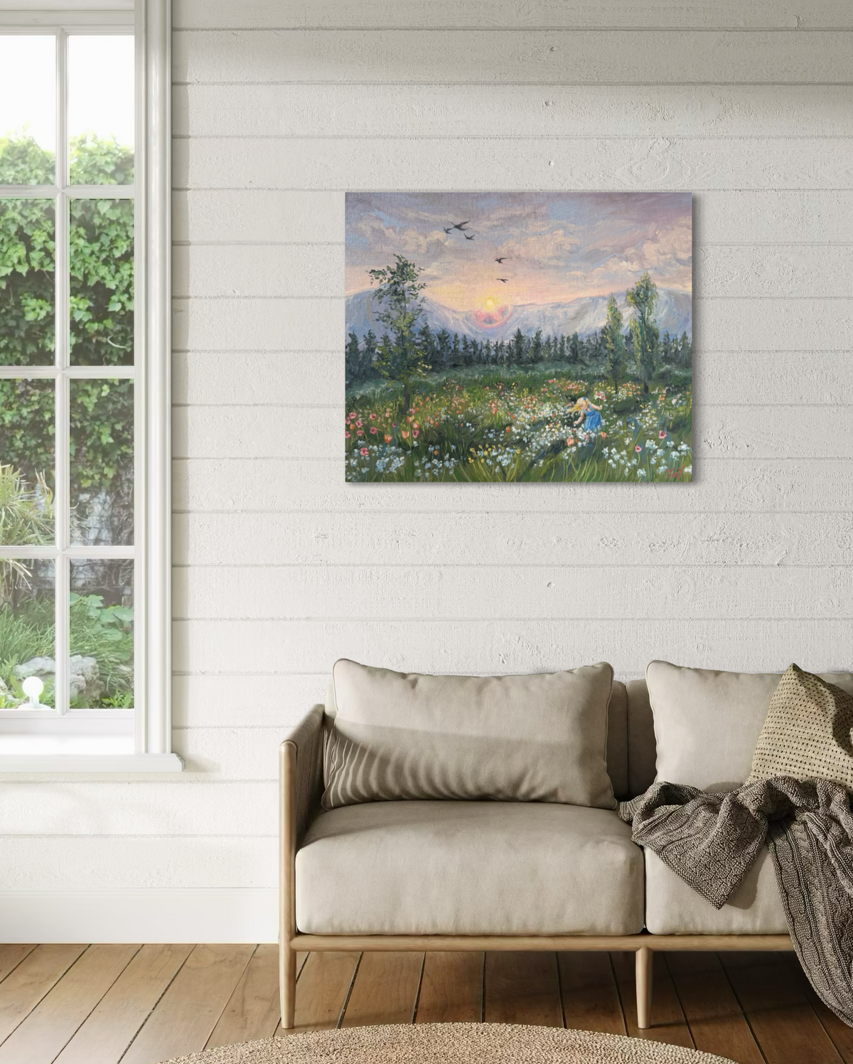 "Wildflower Field of Memories" - UNIKAT - Öl auf Leinwand - 50cm x 60cm