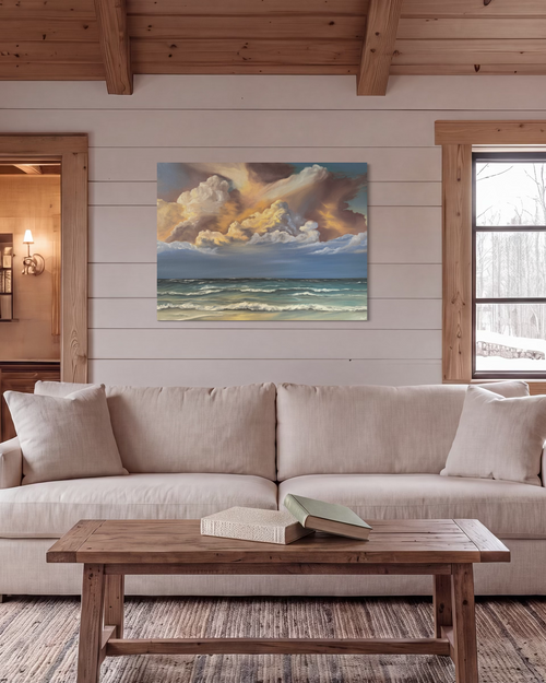 "Clouds Bathed in Gold" - UNIKAT - Öl auf Leinwand - 60cm x 80cm