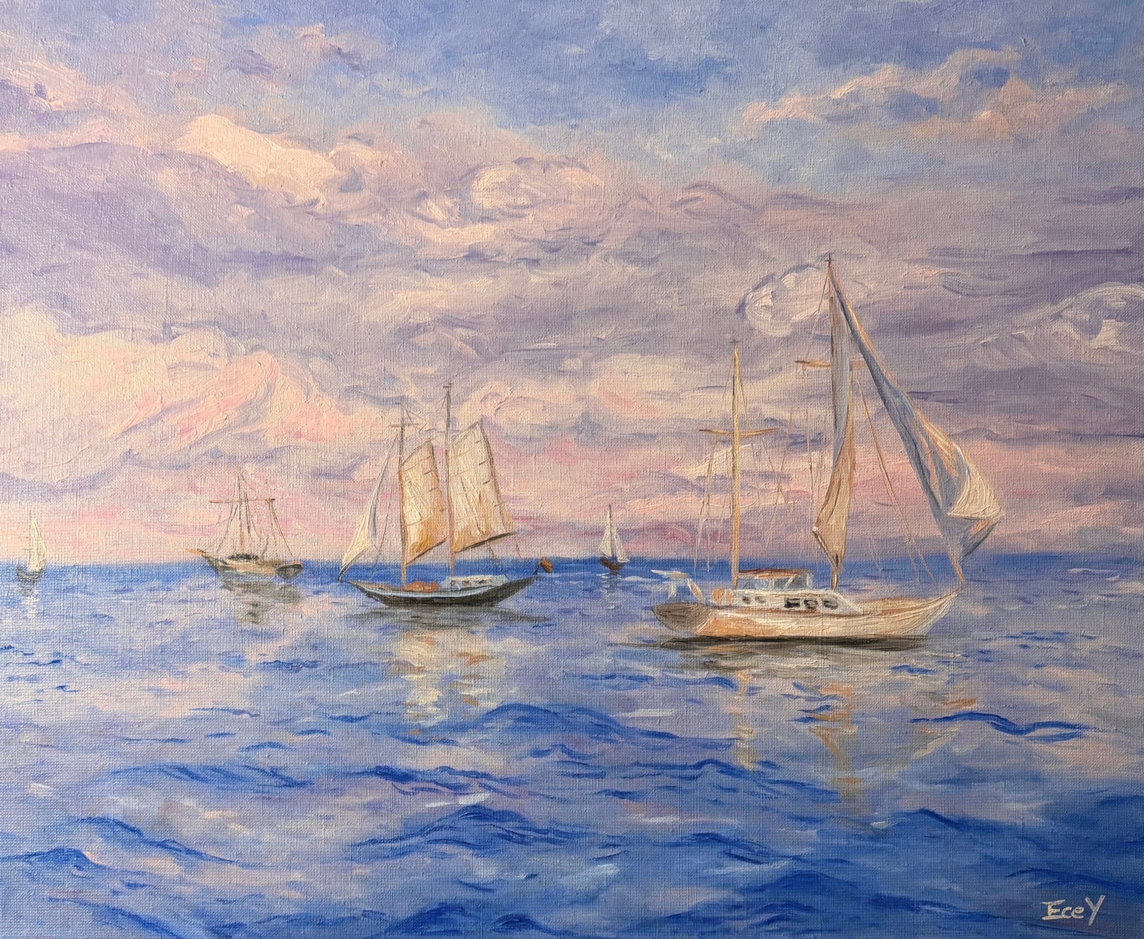 "Upon the Waves of Silence" - UNIKAT - 50cm x 60cm