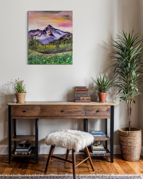"Beneath the Purple Mountains" - UNIKAT - Öl auf Leinwand - 50cm x 60cm