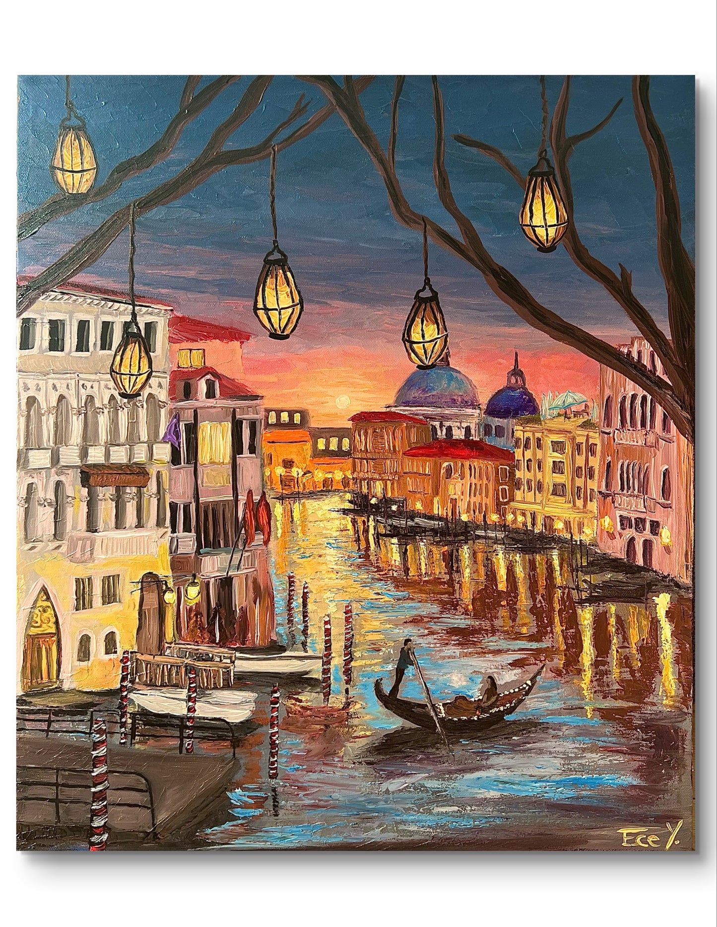 "Lantern Night in Venice" - UNIKAT - 50cm x 60cm