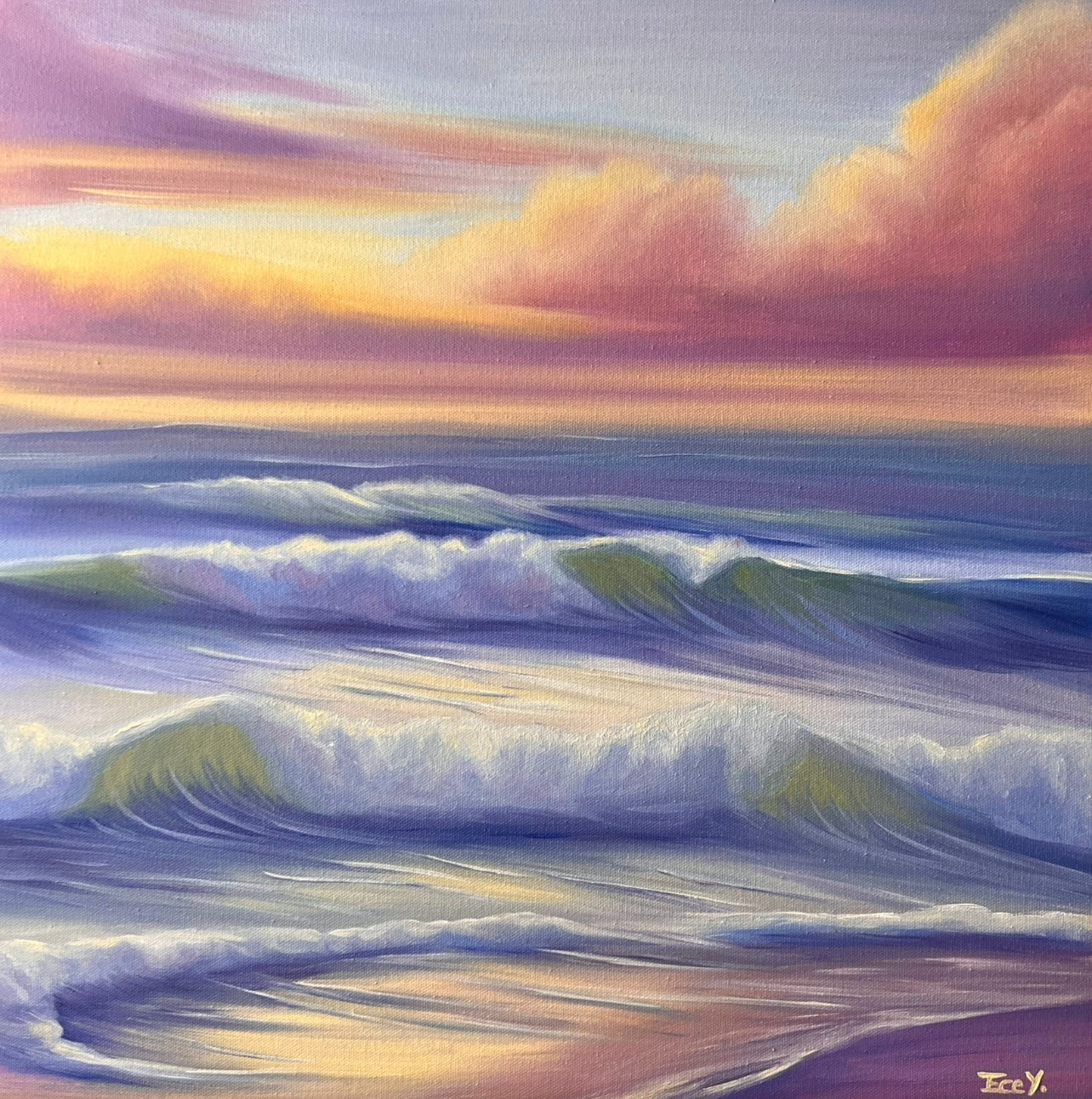 "Dawn by the Sea" - UNIKAT - 50 cm x 50 cm