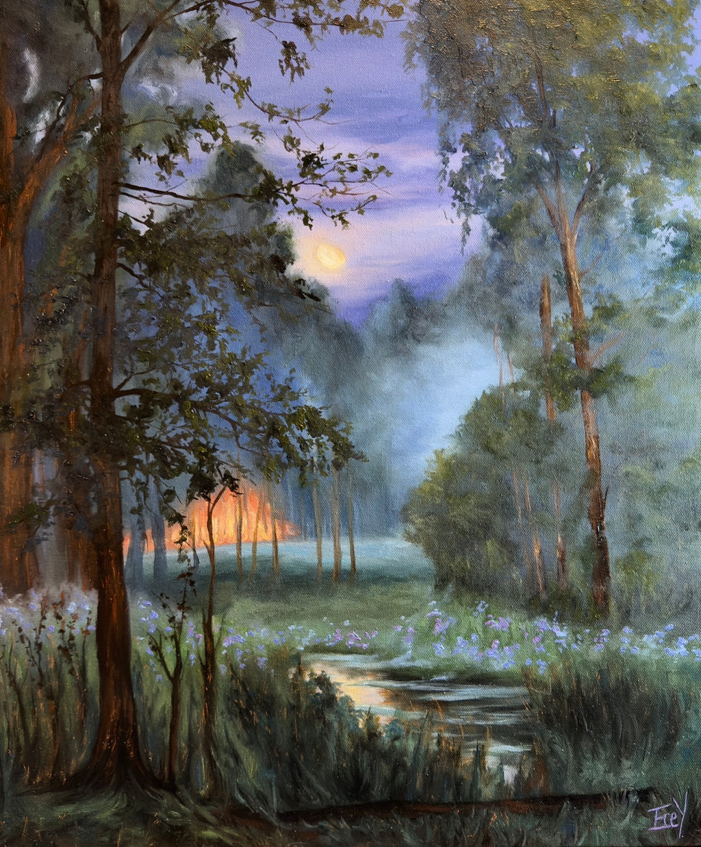 "Distant Forest of Longing" - UNIKAT - Öl auf Leinwand - 50cm x 60cm