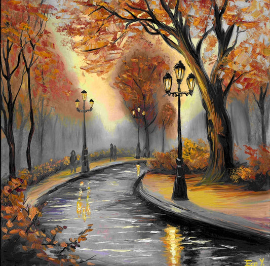 "Whispers of Fall" - UNIKAT - 50 cm x 50 cm