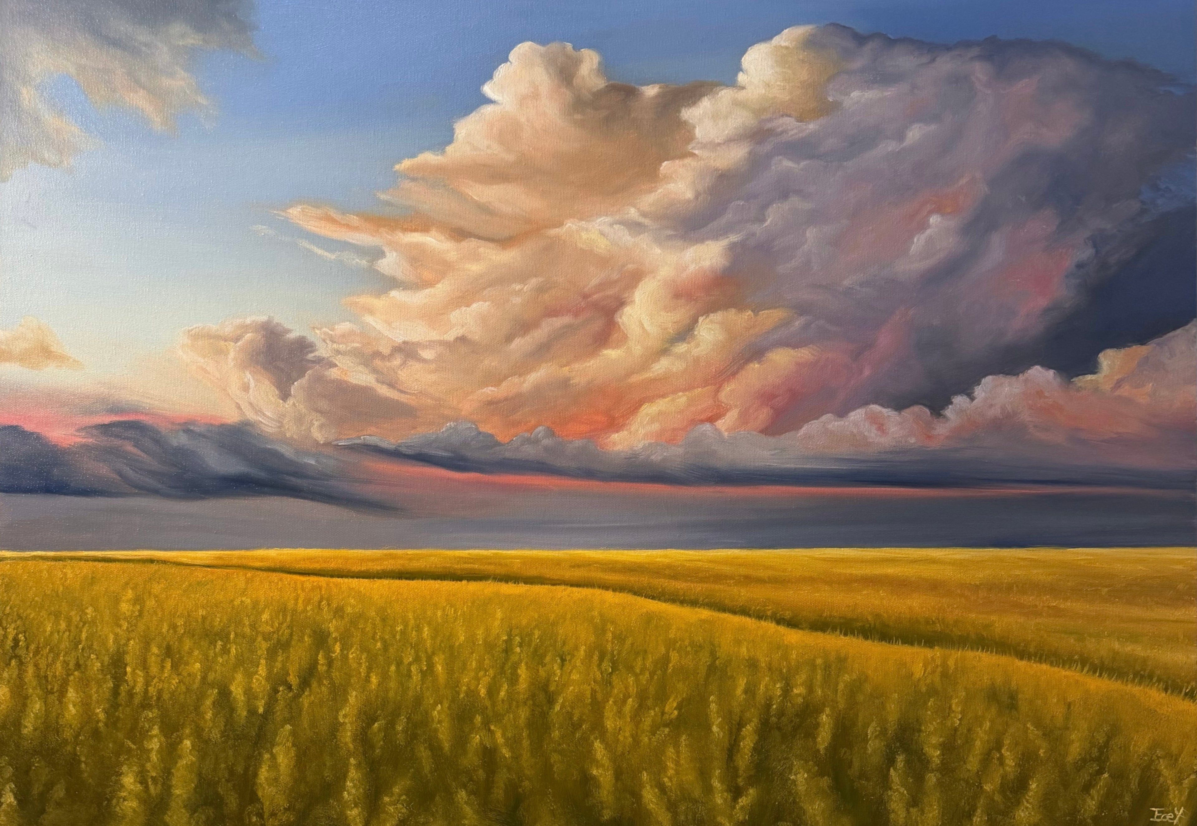 "Clouds over the Golden Fields" - UNIKAT - 60cm x 80cm