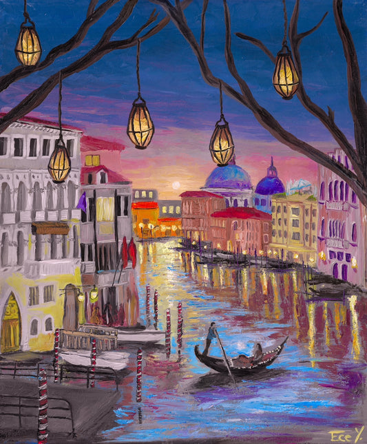 "Lantern Night in Venice" - UNIKAT - 50cm x 60cm