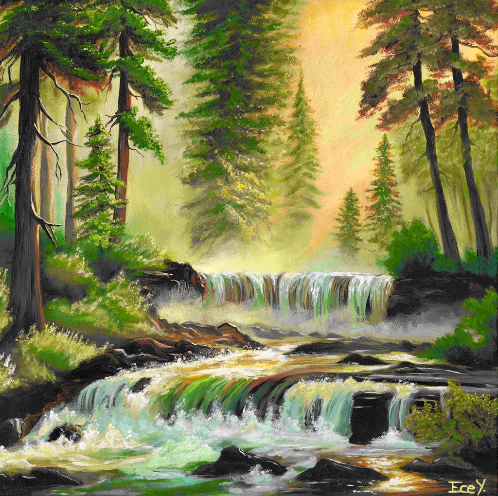 "Glimmer in the Grove" - UNIKAT - 50 cm x 50 cm