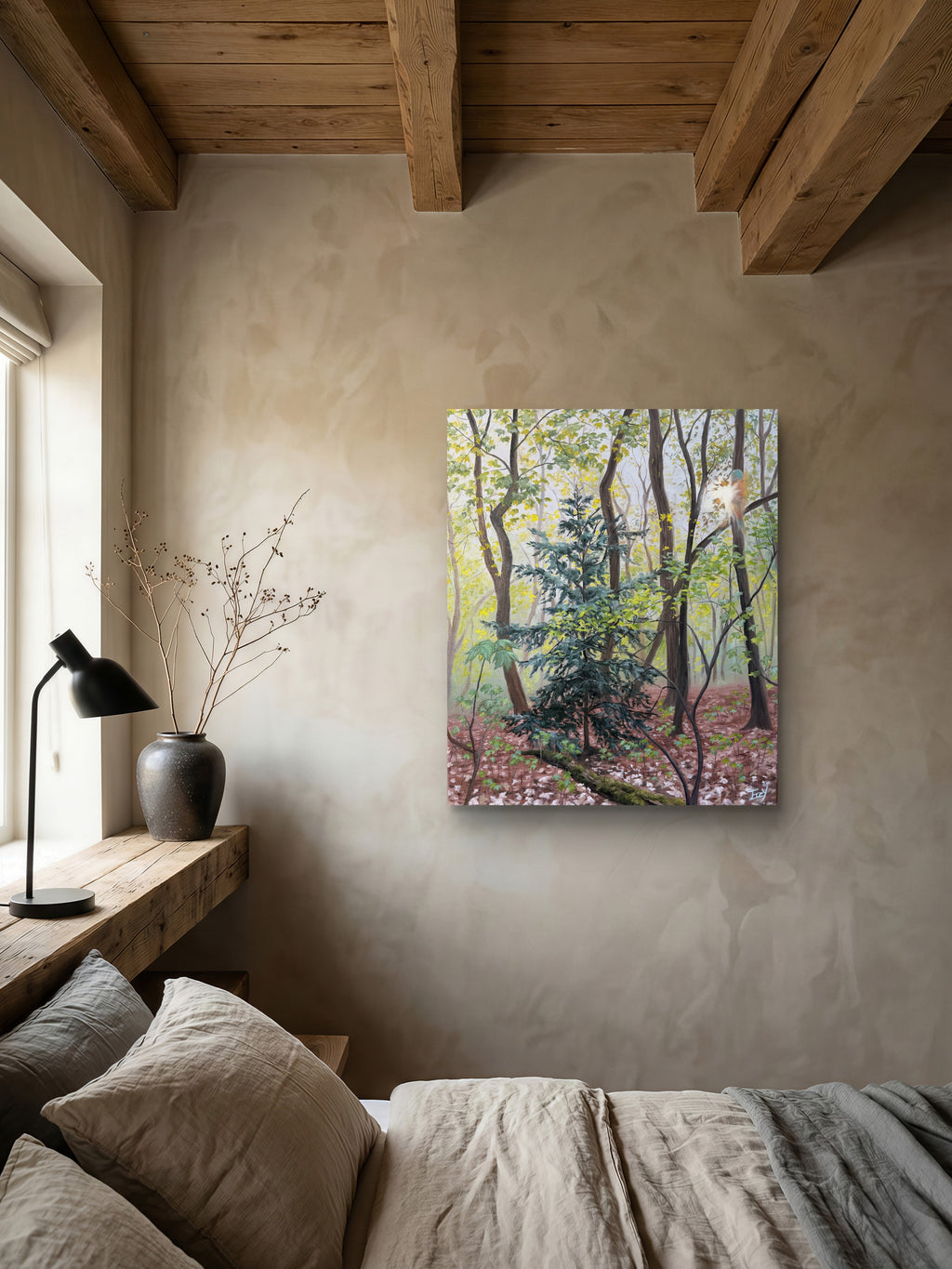 "Hazy Forest of Reverie" - UNIQUE PIECE - Oil on canvas - 50cm x 60cm