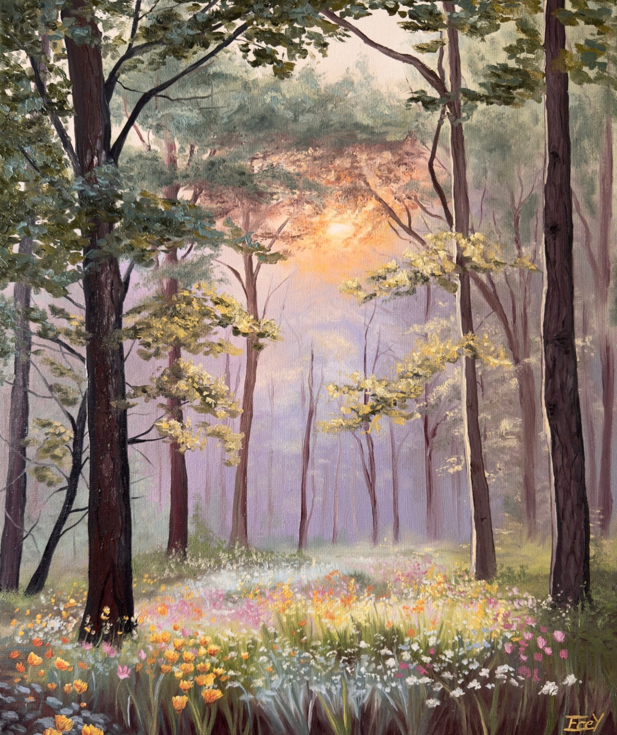 "The Blooming Forest of Hope" - UNIQUE - 50cm x 60cm