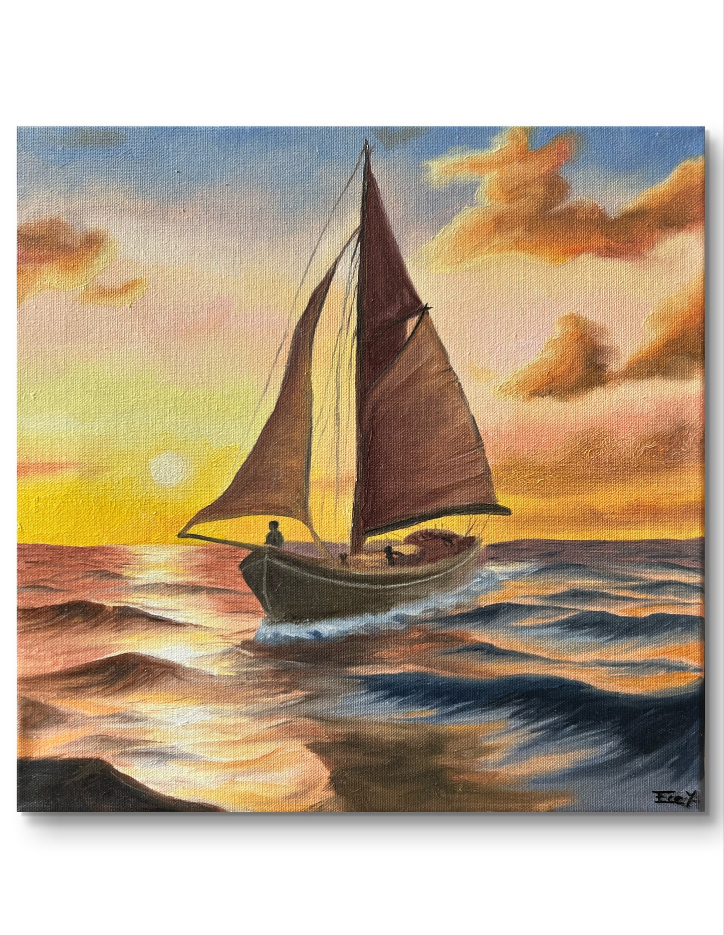 "Sailboat" - UNIKAT - 40cm x 40cm